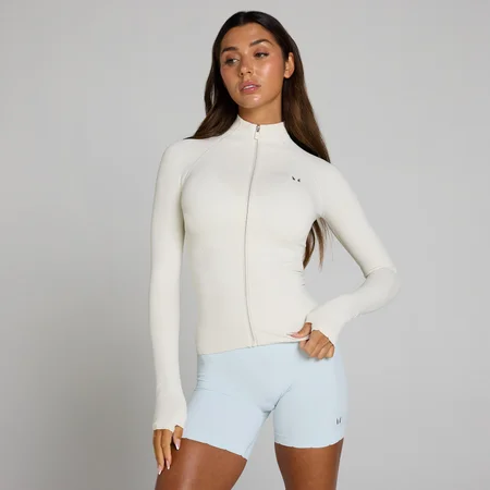 MP Women's Tempo Ultra Seamless Full Zip Jacket - Mist/Silver