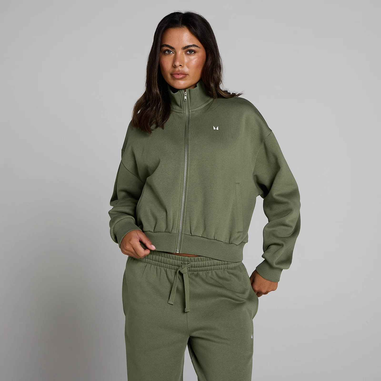 MP Women's Basics Zip Through Bomber Jacket - Washed Olive - M Image 1