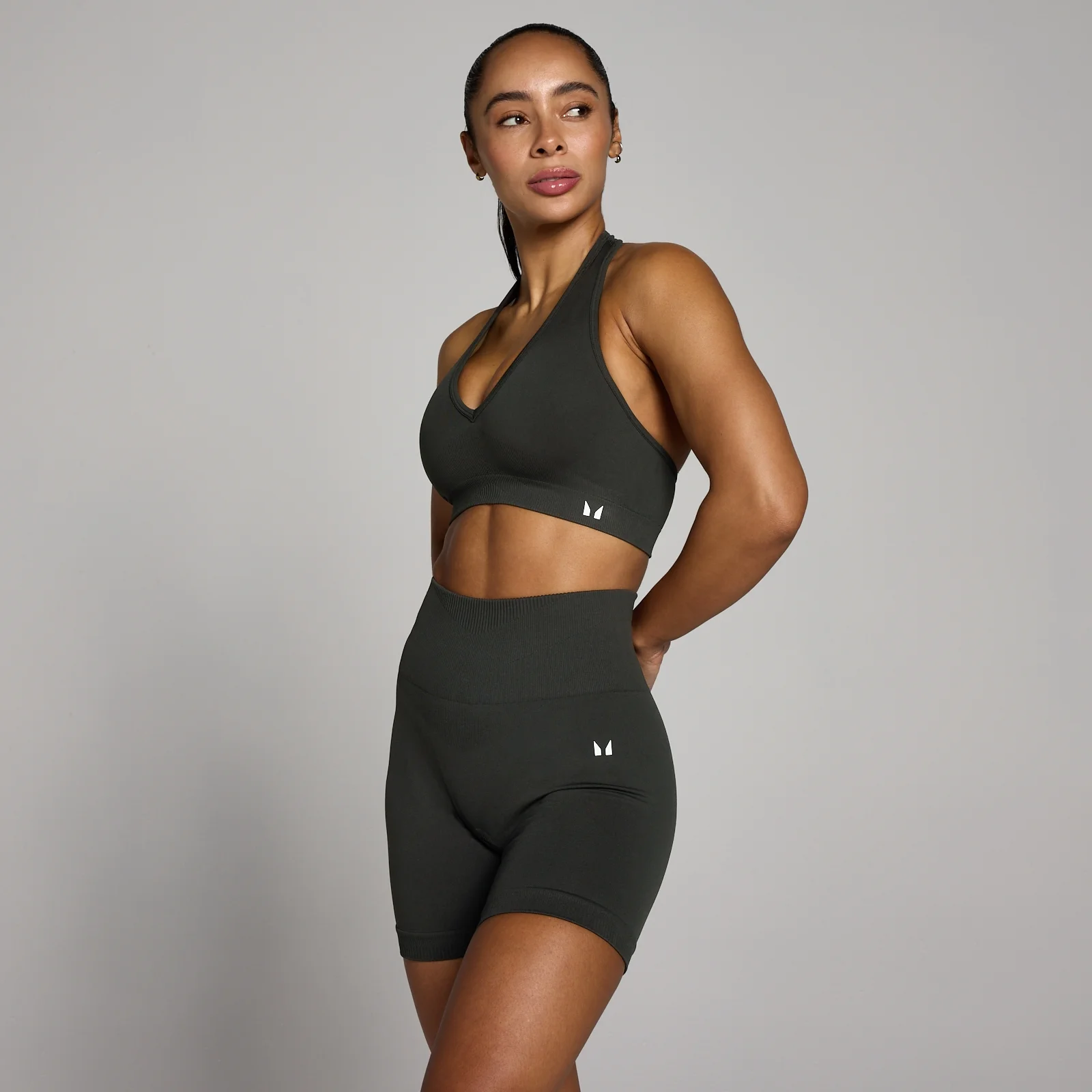 MP Women's Tempo Seamless Halter Neck Bra - Night Grey - M Image 1