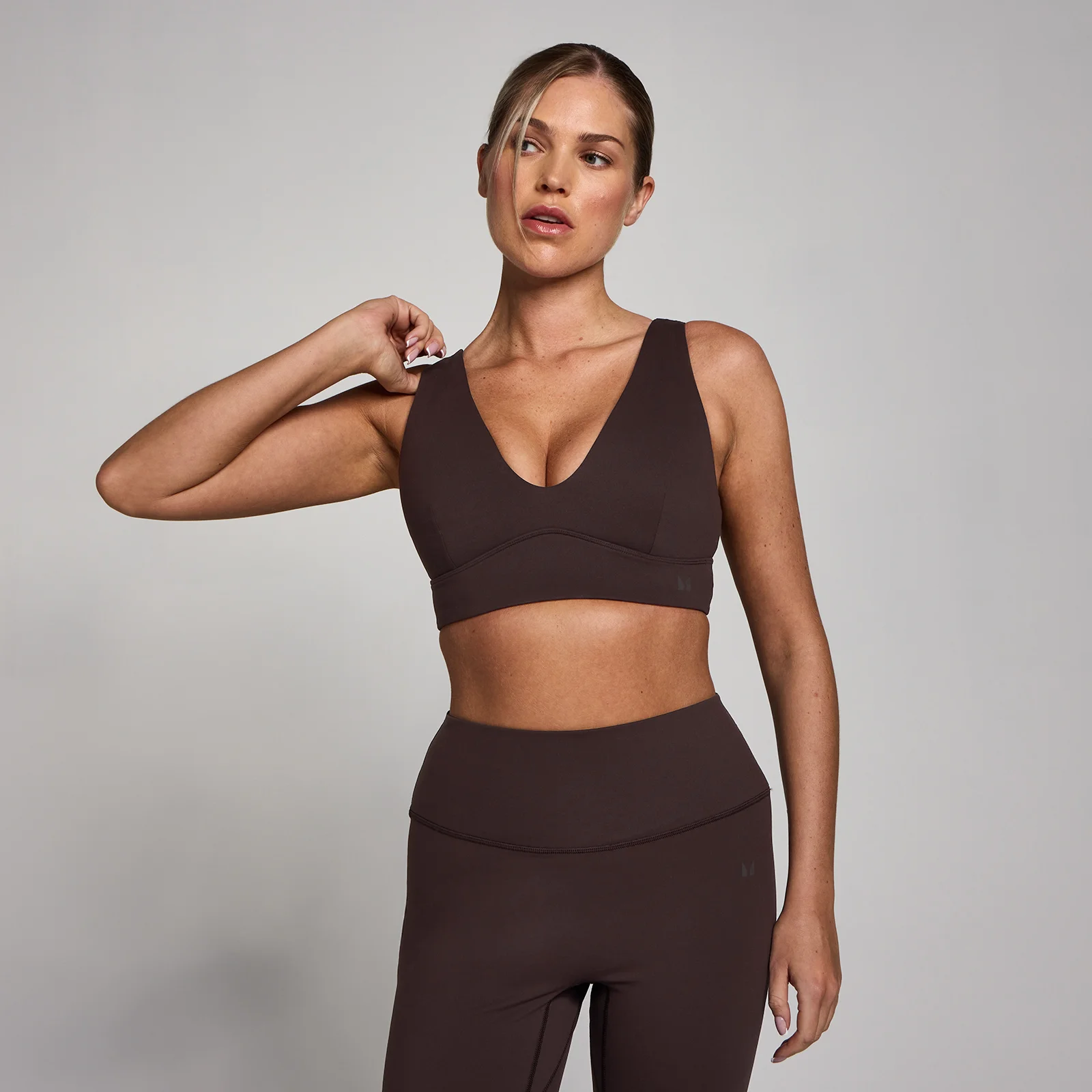 MP Women's SculptForm V-Neck Longline Sports Bra - Cocoa - S Image 1