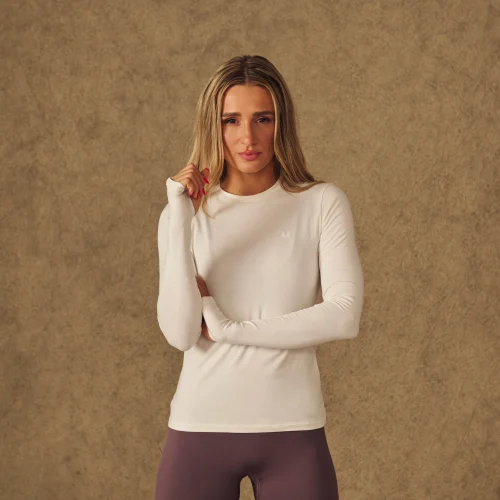 MP Women's X Tatiana Long Sleeve T-shirt With Thumbholes - Pearl