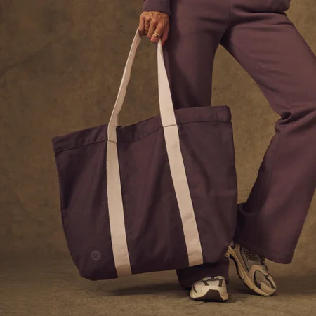 MP X Tatiana Two Tone Cotton Tote Bag - Mocha/Natural