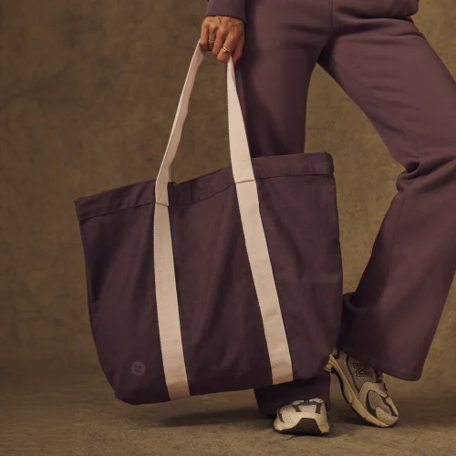 MP X Tatiana Two Tone Cotton Tote Bag - Mocha/Natural