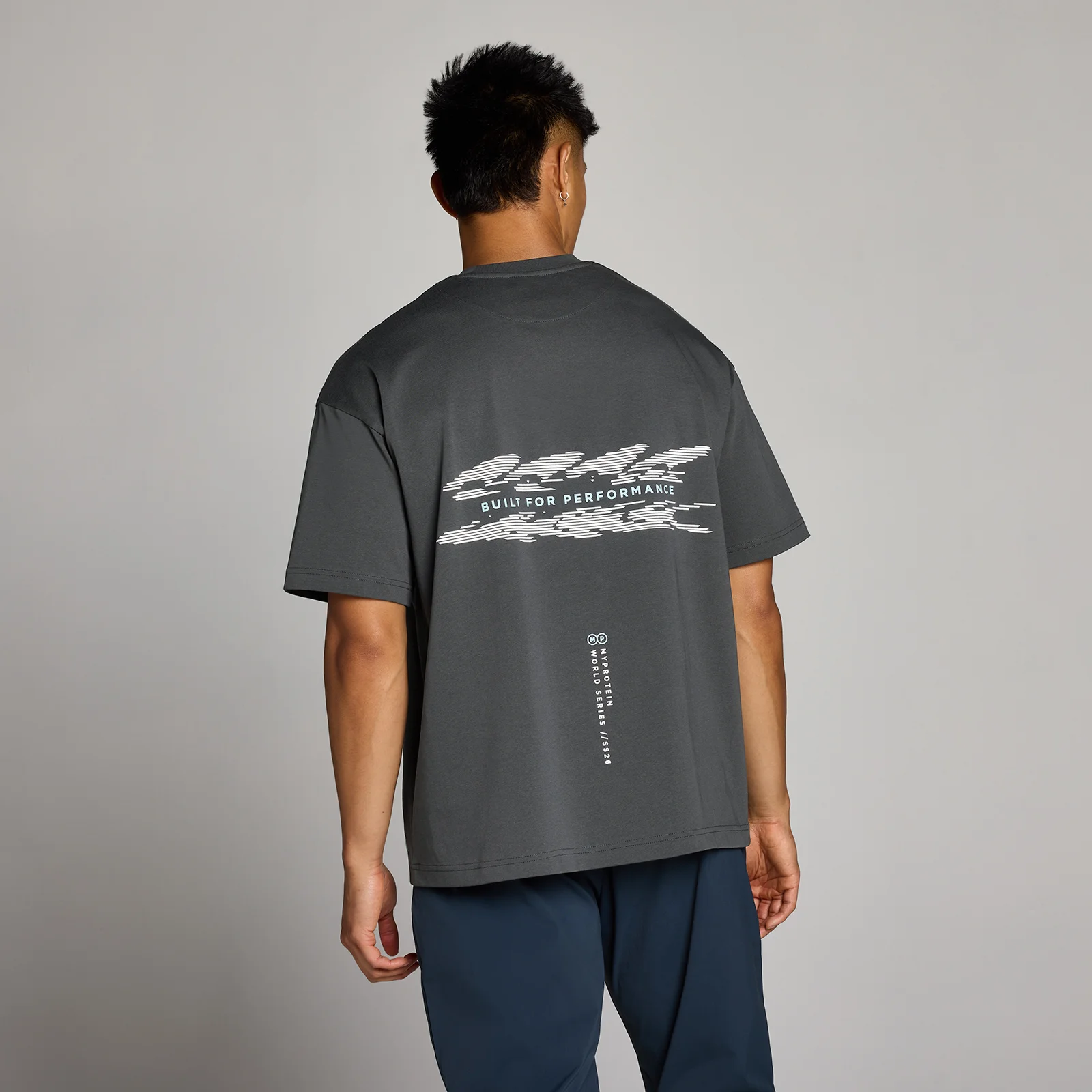 MP Men's Hybrid Built For Performance Graphic T-Shirt - Dark Grey - S Image 1