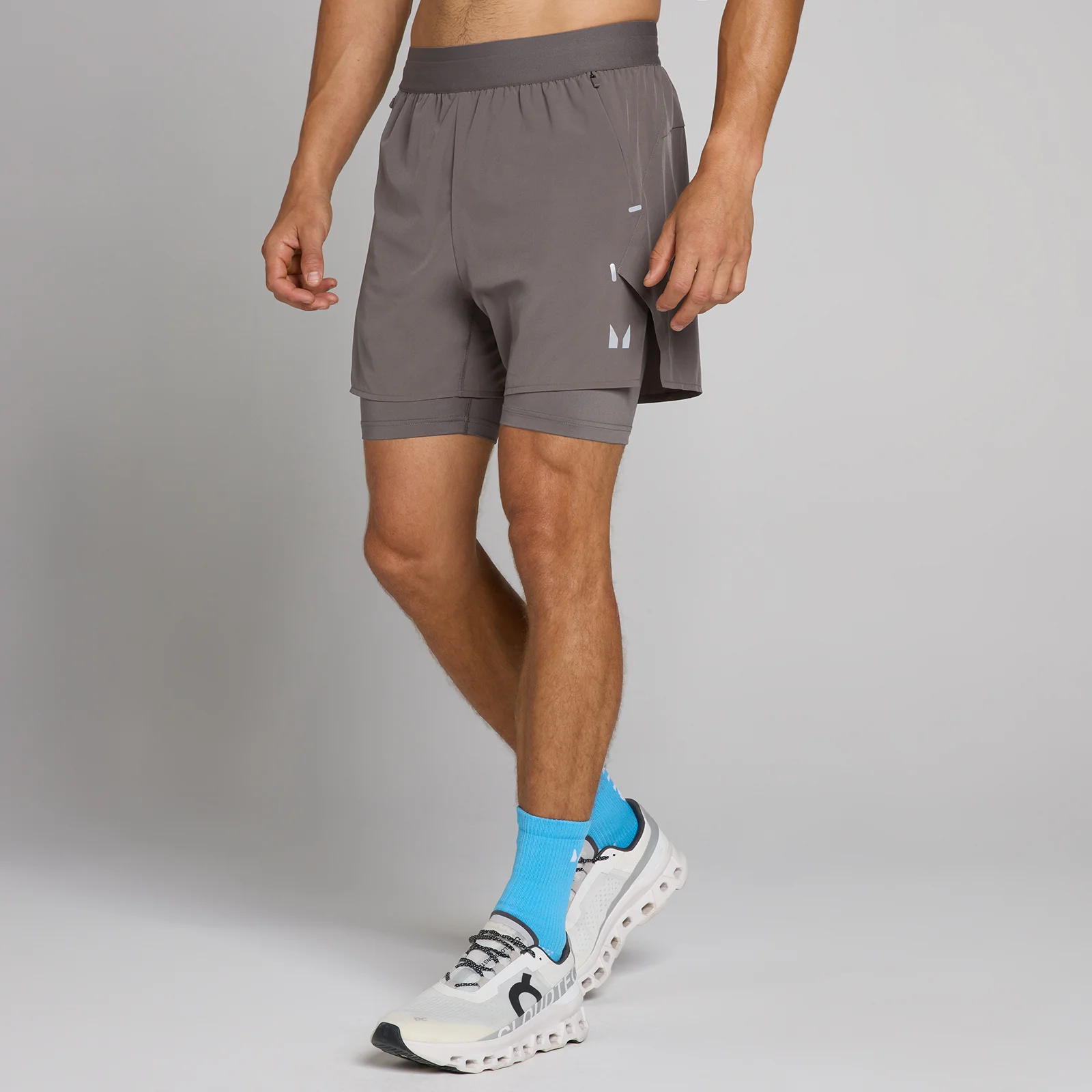 MP Men's Hybrid Lightweight 5" 2-in-1 Shorts - Ash Grey - M Image 1