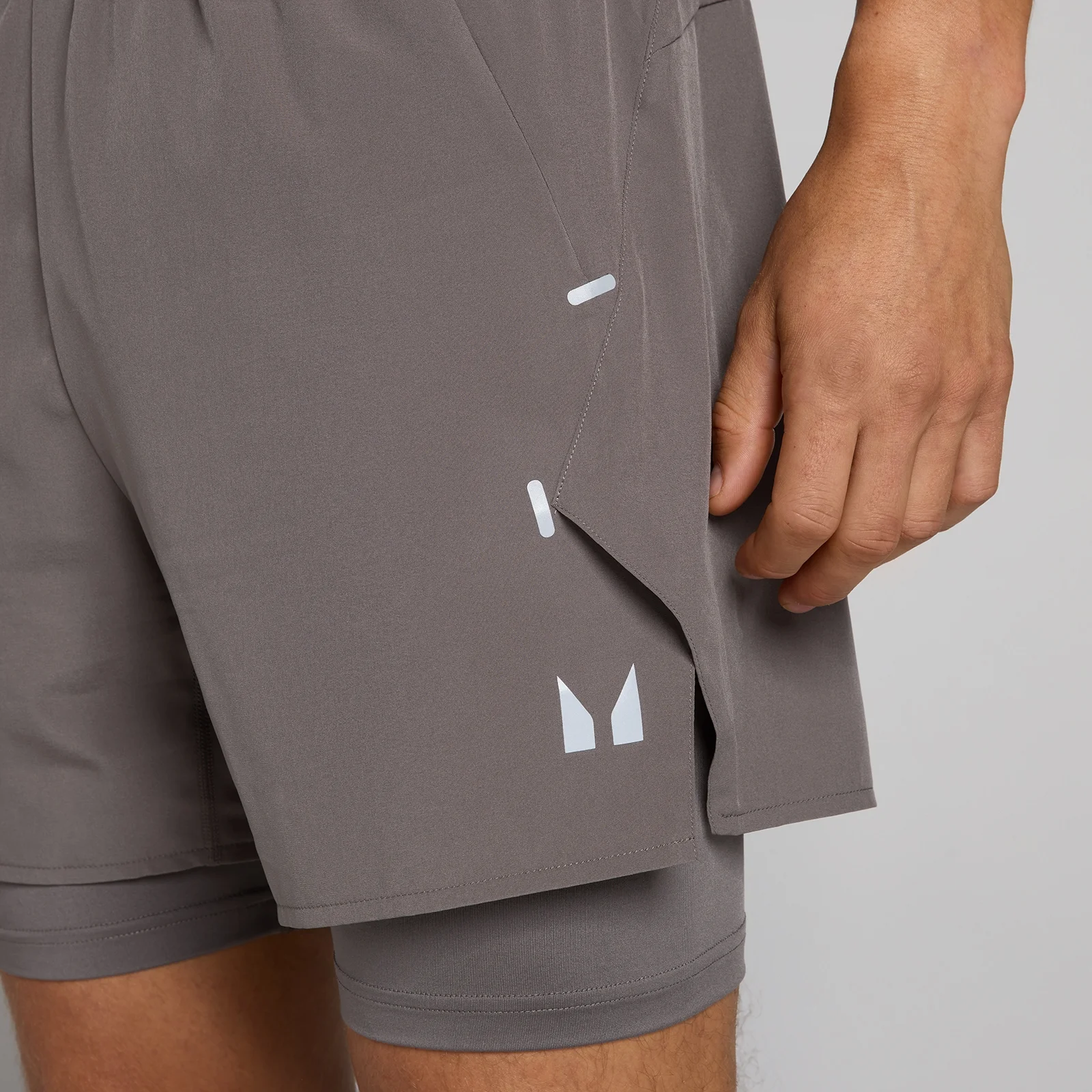 MP Men's Hybrid Lightweight 5" 2-in-1 Shorts - Ash Grey - M Image 4