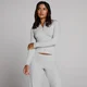 MP Women's Ribbed Button Down Top - Grey Marl