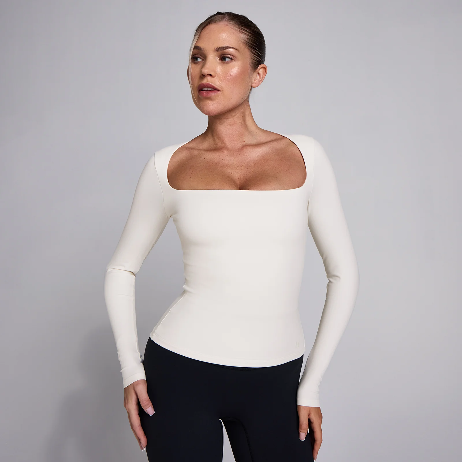 MP Women's SculptForm Square Neck Long Sleeve Top - Pearl - S Image 1