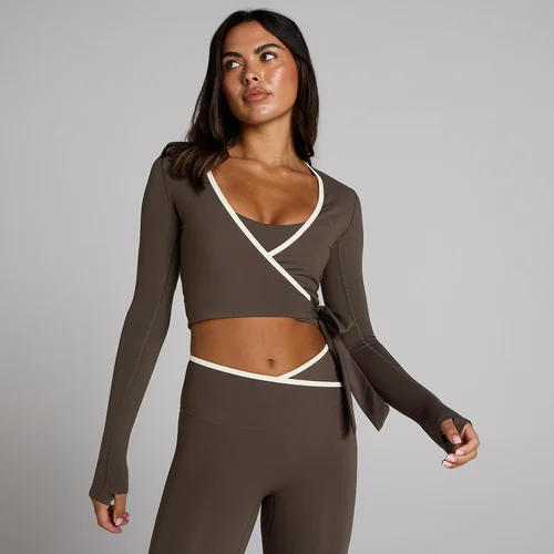 MP Women's Tempo Contrast Wrap Top - Chocolate