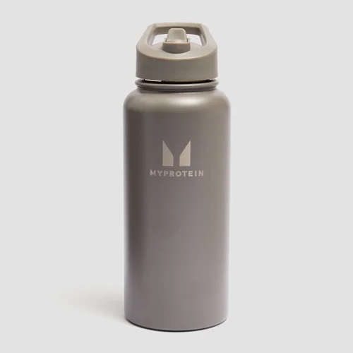 Myprotein Recycled Metal Flip Straw Bottle 1L - Dark Truffle