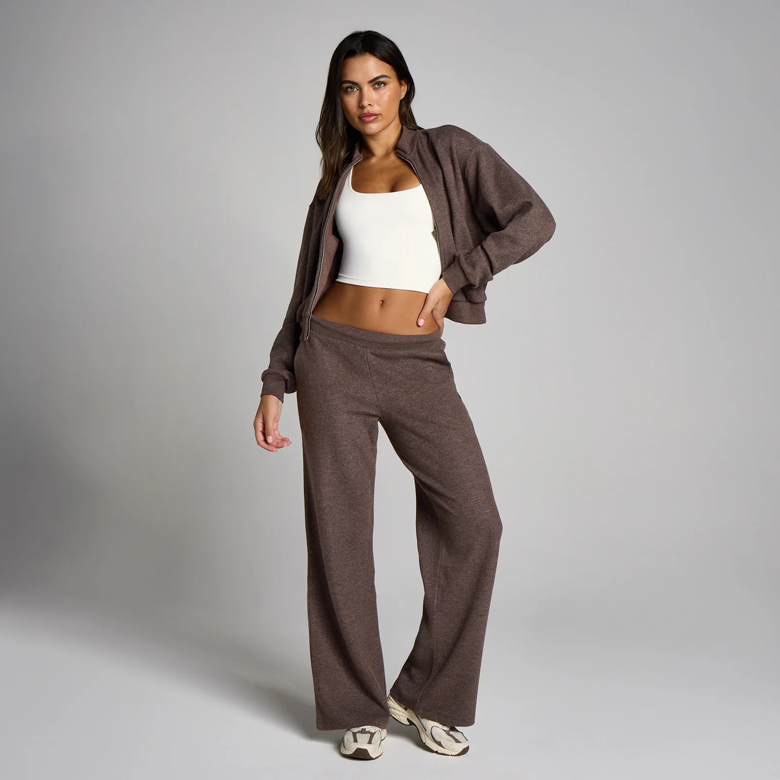 MP Women's Soft Touch Mid Rise Straight Leg Joggers - Cocoa Marl - XS Image 3