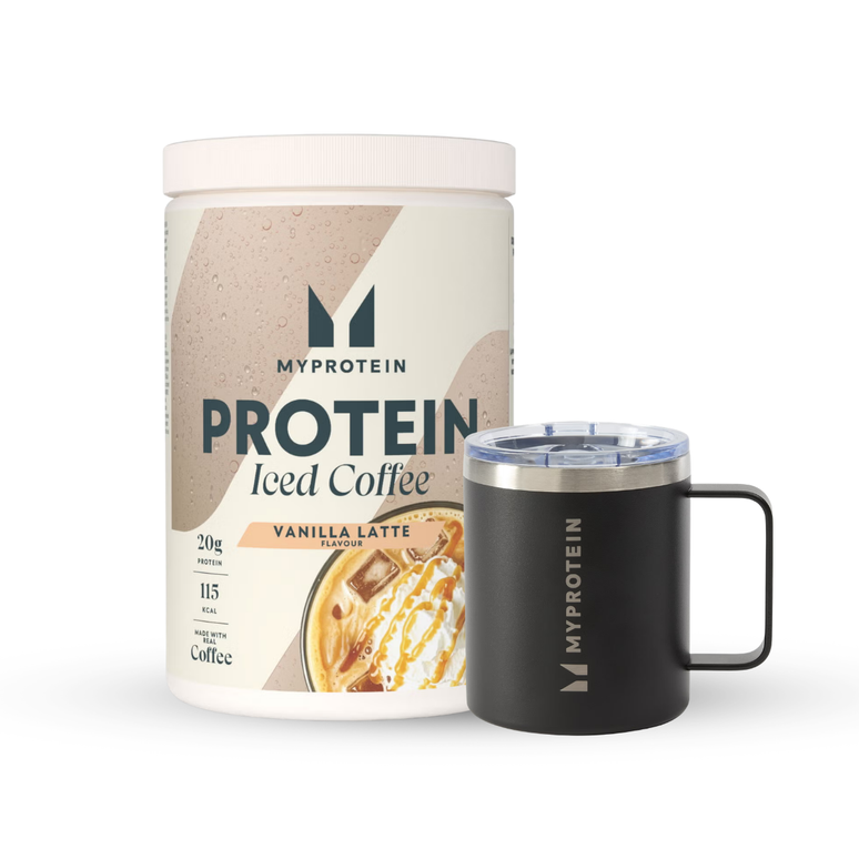 Protein Iced Coffee Bundle - 20servings - Black Coffee Cup - Iced Vanilla Latte
