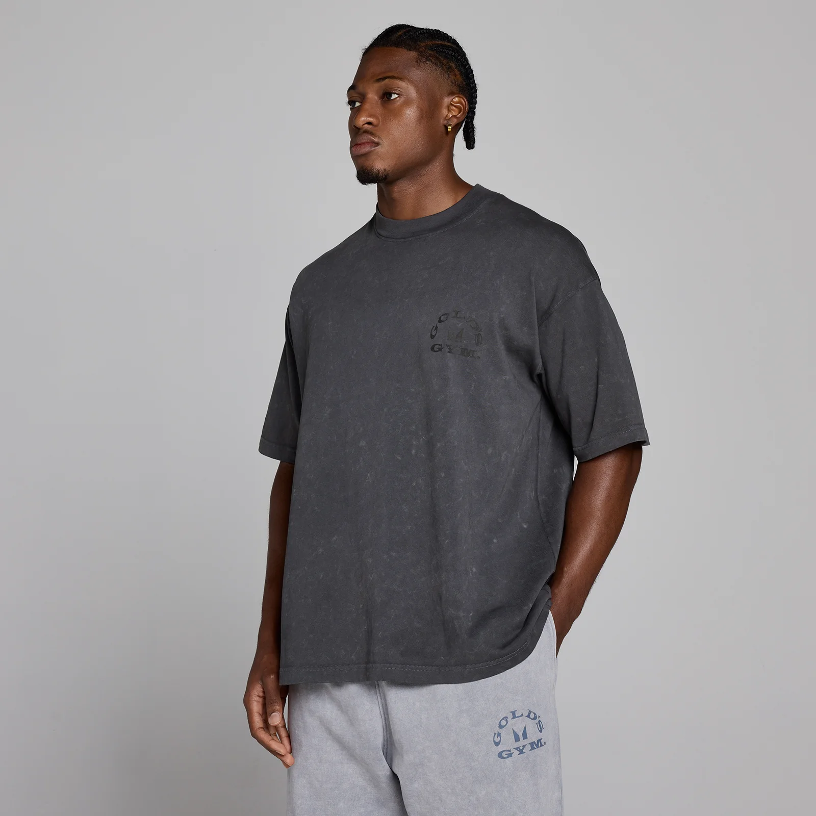 MP X Gold's Men's Washed Graphic Oversized T-Shirt - Washed Coal - XS Image 3