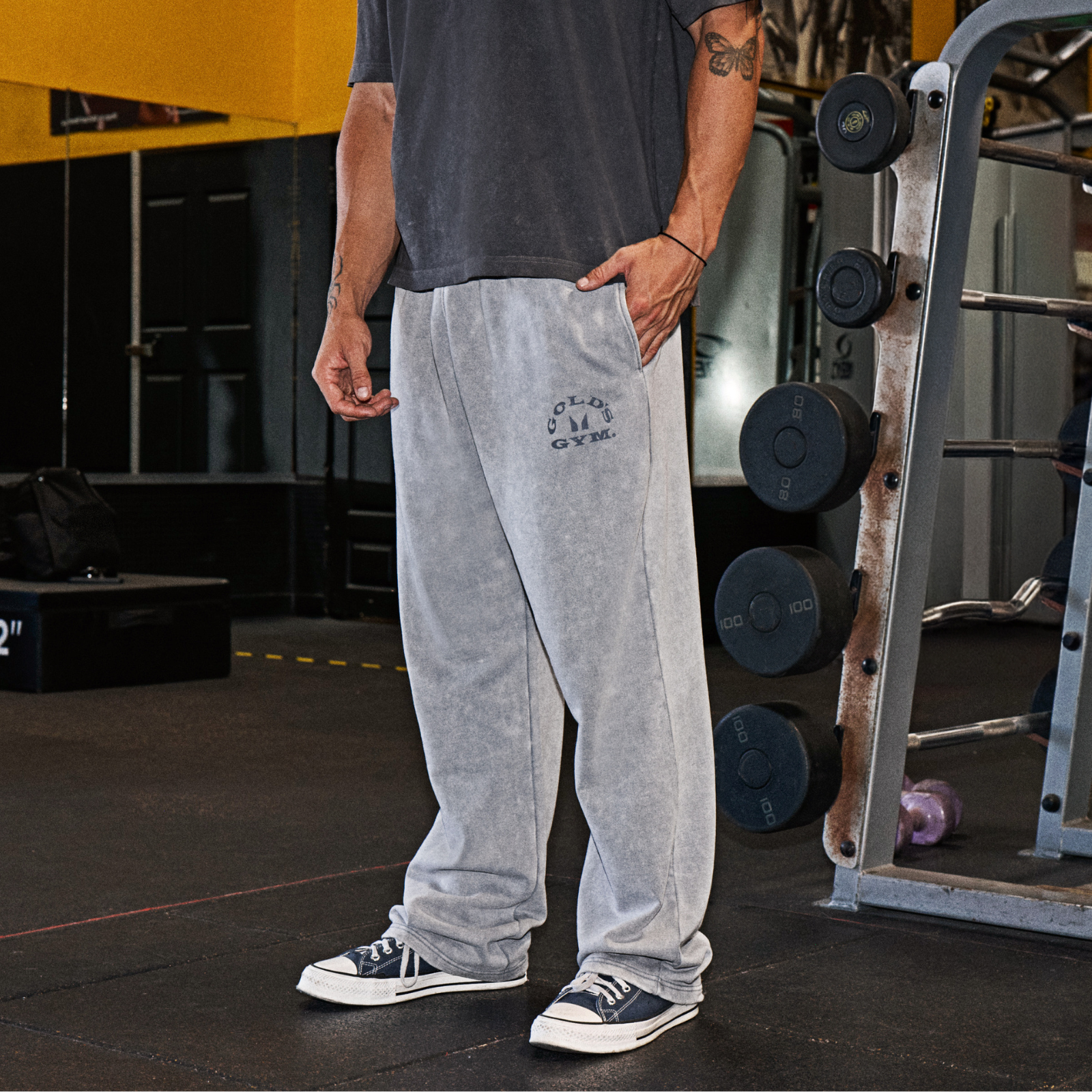 MP X Gold's Men's Washed Graphic Oversized Joggers - Steel Blue - L Image 1