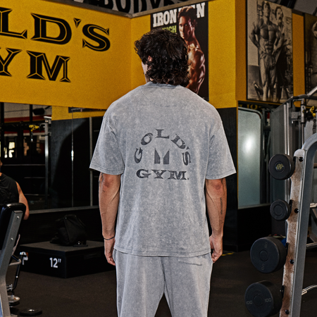 MP X Gold's Men's Washed Graphic Oversized T-Shirt - Steel Blue