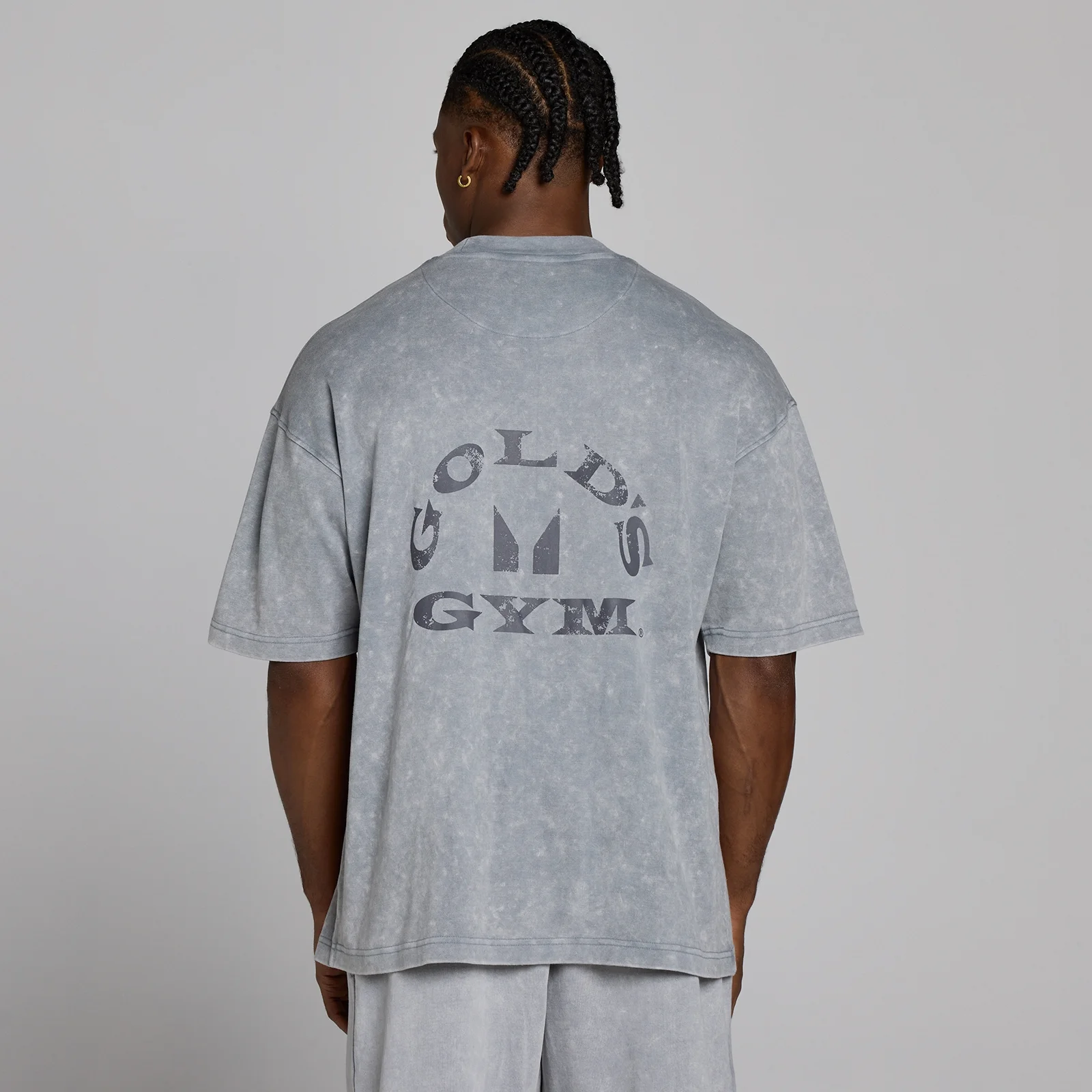 MP X Gold's Men's Washed Graphic Oversized T-Shirt - Steel Blue - XS Image 4