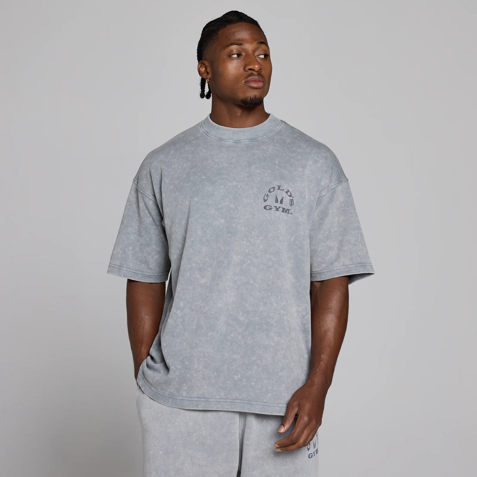 MP X Gold's Men's Washed Graphic Oversized T-Shirt - Steel Blue - XS Image 3